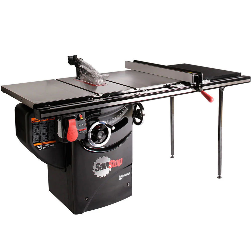 PCS31230-TGP36_9eb8b747-8bd4-4ecb-b4e8-1f8592330024 SawStop 3HP Professional Cabinet Saw w/ 36" Professional T-Glide Fence System, Rails & Extension Table - Image 1